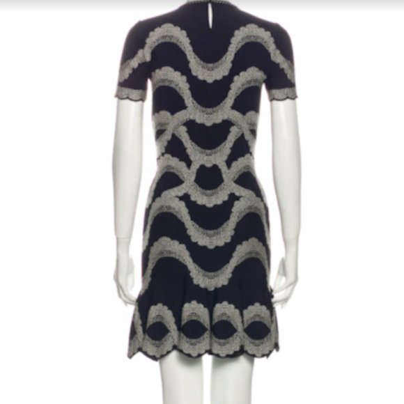 RARE Alexander McQueen Knit Intarsia Dress, Size XS - Picture 3 of 4